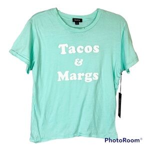 NWT Wildfox Happy Hour Keke Distressed Tee in Yucca